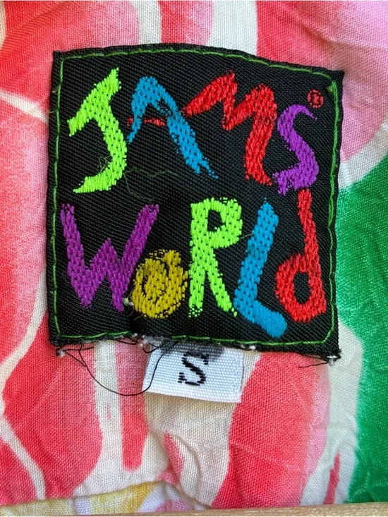 Jams World Colorful Button Up Short Sleeve Shirt Sz Small - Picture 2 of 3